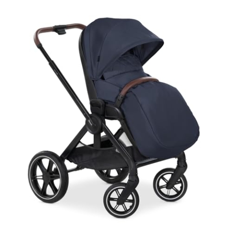 hauck Kinderwagen mit Beindecke Walk N Care ab Geburt bis 22 kg mit Liegefunktion, Becherhalter, Sitz Wendbar & Höhenverstellbar, Gummireifen, Teleskopgriff, UPF 50+, Zusammenklappbar (Dark Navy Blue9