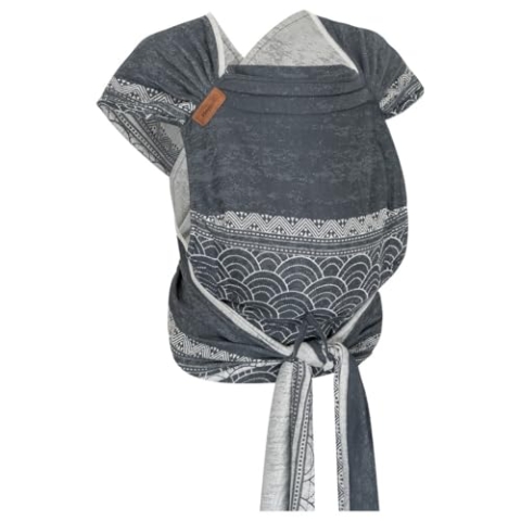 Hoppediz Hop-Tye Advanced - 4-in-1 Babytrage für Neugeborene ab Geburt - Halfbuckle Tragehilfe mit Tuchträgern - mitwachsend bis 20 kg - Design Sapporo