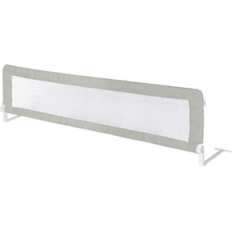 roba Bettschutzgitter Klipp-Klapp 150 cm - Rausfallschutz klappbar für Babys & Kinder - Schutzgitter für Kinderbetten - 50 cm hoch - Grau