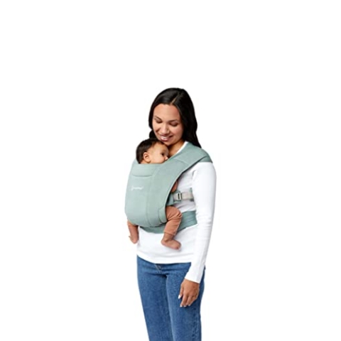 Ergobaby Embrace Babytrage für Neugeborene ab Geburt Extra Weich, 2-Positionen Bauchtrage Baby-Tragetasche Ergonomisch, Jade