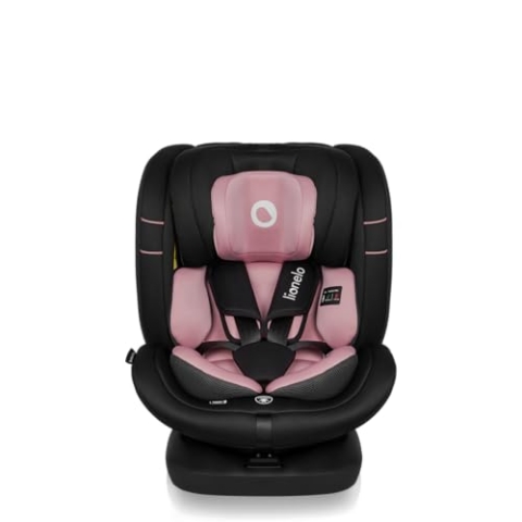 LIONELO Bastiaan i-Size Kindersitz ab Geburt 0-36 kg Isofix Top Tether 360 Grad drehbar Rückwärts Vorwärts Seitenschutz 5-Punkt-Sicherheitsgurte Dri-Seat (Rosa Rose)