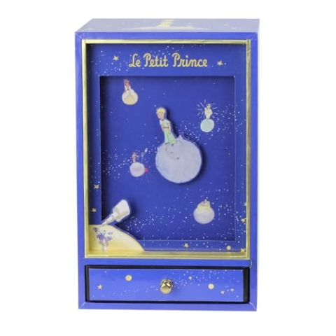 Trousselier - Der kleine Prinz Saint Exupery - Traditionelle Spieluhr - Ideales Kindergeschenk - Magnet - Nachtmusik von Chopin - Farbe blau