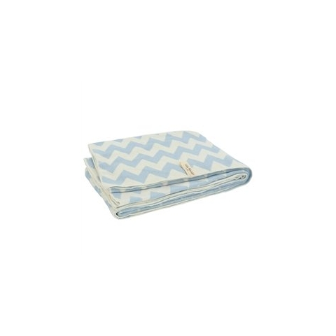 Little Naturals 516-522-00059 Gestrickte Decke, 100 X 150 cm, Chevron blau/of-white