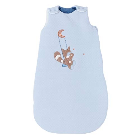 Nattou Babyschlafsack für Herbst und Winter, Waschbär Bob, TOG 2.9, 70 cm, Jim und Bob, Blau