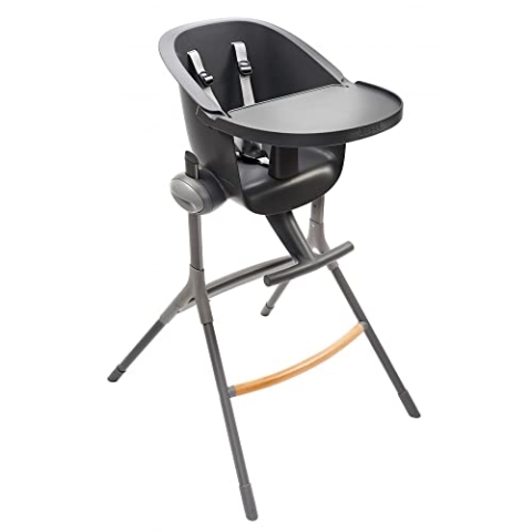 BÉABA, Hochstuhl Up&Down, ergonomisch, verstellbares und herausnehmbares Tablett, 6-fach höhenverstellbar, bequem, Design, robuste Materialien, Dunkelgrau