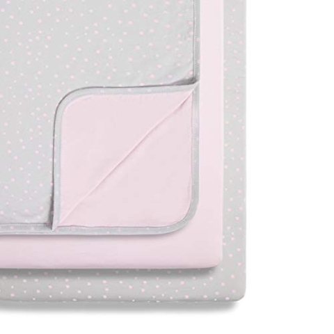 Snüz 3Teiliges Baby Bettwäsche Set „Cloud Nine“, 100% Jersey-Baumwolle, Set aus 2 Spannbettlaken und 1 Babydecke, Farbe: Rosenpunkt