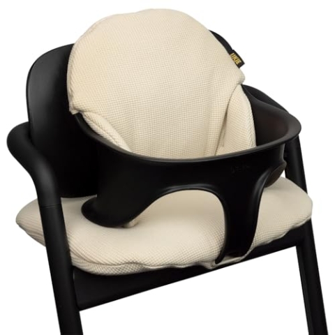 Ukje 3 Stück Kissen kompatibel mit CYBEX Lemo - Dickes - Atmungsaktives Baumwollgewebe 100% Oeko-Tex Baumwolle - Wasserdichtes Futter - Handgefertigt in EU (Beige waffle)