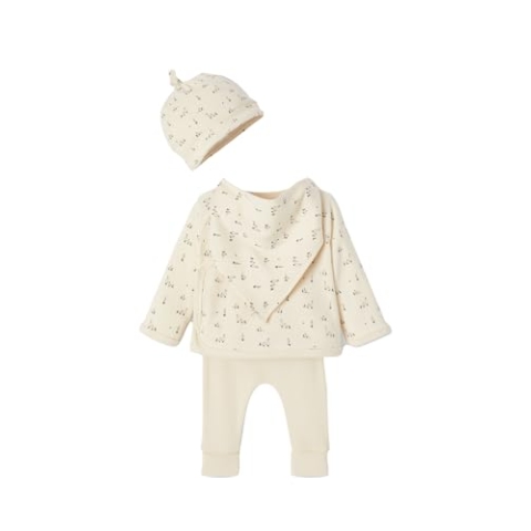 VERTBAUDET Set zur Geburt, 4-teilig, kleine Gänse, Vanille, 9 m (71 cm)