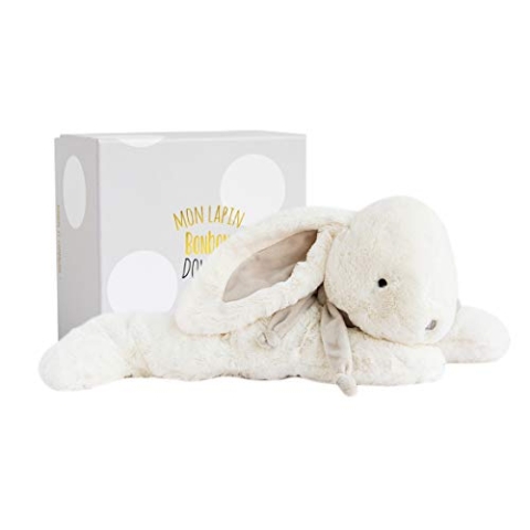 Doudou et Compagnie 1249 Lapin Bonbon Stoffhase mit Box, 75 cm, Taupe