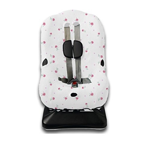 Haton Kinder Autostitzbezug Baumwolle Universal Bezug Größe 1+ weiss Fleur Blumen