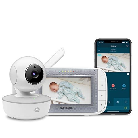 Motorola MBP846CONNECT Video-Babyphone mit 10,9 cm (4,3 Zoll) Handheld-Einheit und WLAN-Hubble-App für Smartphones und Tablets
