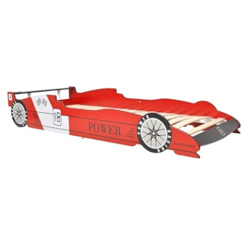 vidaXL Kinderbett Rennwagen Design 90x200cm Rot Autobett Jugendbett Spielbett Bett