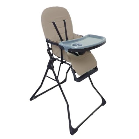 Titanium baby Kinderhochstuhl Bistro - klein, leicht und Platz sparend faltbar - ab 6 Monate bis 15 kg (Braun)