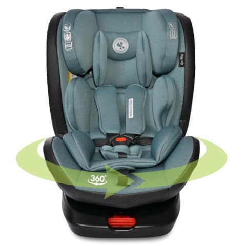 Lorelli Auto Kindersitz Nebula mit Isofix, 360 Grad drehbar, (0-36 kg) Mitwachsender Autositz i-Size 40-150cm - Gruppe 0+/1/2/3, Babysitz ab Geburt, 5-Punkt-Gurt, Einstellbare Kopfstütze, blau