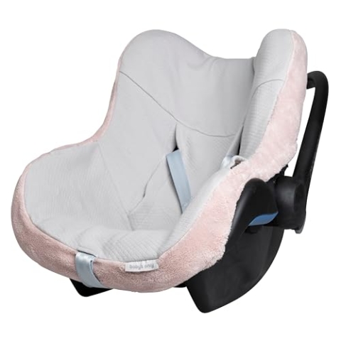 Baby's Only - Bezug Babyschale Cozy - Gruppe 0+ - Babyschalenbezug aus Teddystoff - Schonbezug für Autositz - für 3- und 5-Punkt-Gurte - Kindersitzbezug für Mädchen - Alt Rosa
