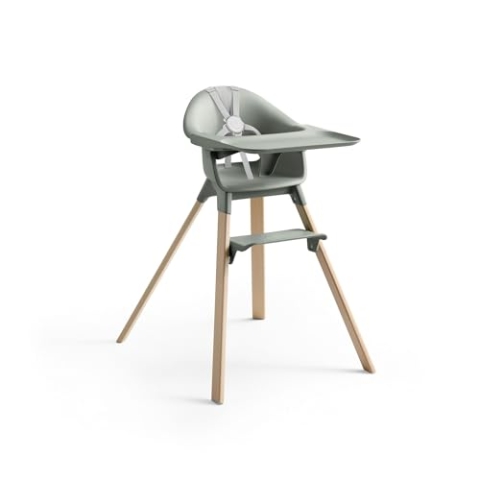 Stokke Clikk Hochstuhl, Glacier Green - Rundum-Paket mit Tray & Sicherheitsgurt - Leicht, robust & reisefreundlich - Ergonomisch mit verstellbaren Funktionen - Ideal für 6-36 Monate oder bis 15 kg