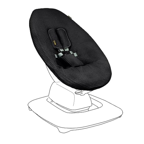 Ukje Liner Schwingbezug kompatibel mit 4moms MamaRoo 5, Multi-Motion Baby Schaukel, Baby Schaukelbezüge, Babywippenbezug, leicht zu installieren, handgefertigt in Europa (Schwarz)