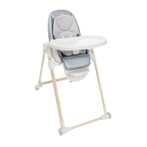 Chicco Polly Armonia Kinderhochstuhl für Babys von Geburt bis 40 kg, 9 Höhenstufen, 3 Neigungspositionen, verstellbarer Fußstütze, Hochstuhl 3in1, Kompakt verstaubar, 4 Räder, Modernes Design, Grün