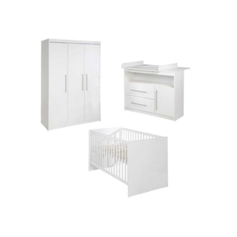 roba Zimmerset 'Maren', inkl. Kombi-Bett 70 x 140 cm, Wickelkommode breit & Schrank 3-türig Weiß
