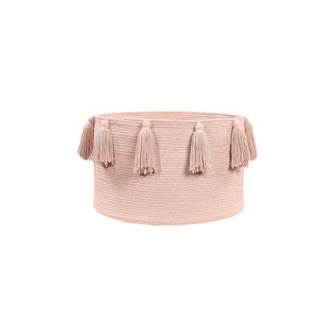 Lorena Canals Aufbewahrungskorb Tassels Natürliche Baumwolle -Vintage Nude- 45x45x30 cm