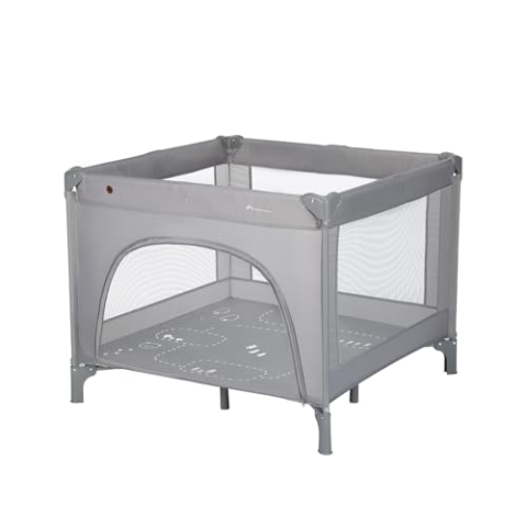 Bebeconfort Adonis, 2-in-1 Baby Kinderbett & Laufstall Baby, 0–3 J. (15 kg), kompaktes Baby Reisebett, seitliches Einstiegsfenster, große Matratze, Tragetasche, zusammenklappbar, stabil, Mineral Grey