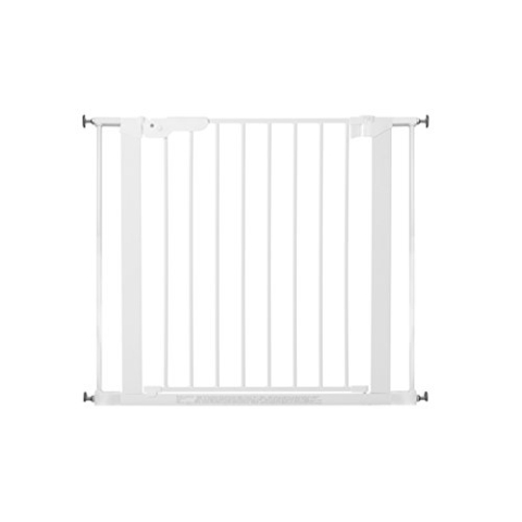 BabyDan Premier, Ohne bohren Treppenschutzgitter, 73,5-93,3 cm, Baby-/Sicherheitsgitter, Metall, Weiß, Hergestellt in Dänemark - (Haustiergitter/Hundegitter)