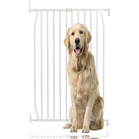 Bettacare Extra Hohes Eco Schraubbefestigung Haustiergitter, Weiß, 70cm - 80cm, Extra hohes Gitter mit Einer Höhe von 100cm, Schraubbefestigtes Hundegitter, Sicherheitsgitter