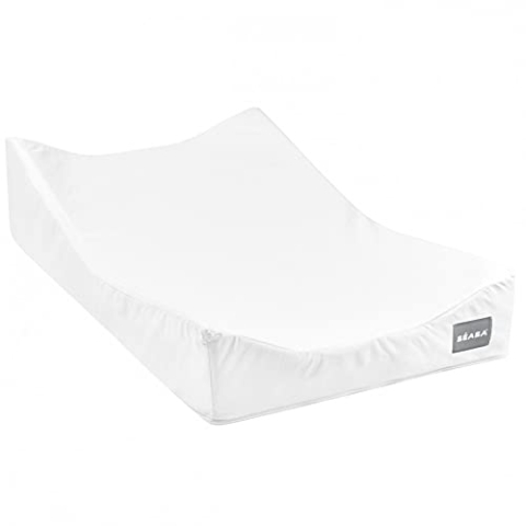 BÉABA, Wickelunterlage Sofalange, Geneigte Wickelauflage, Verringert Reflux, Langlebigkeit und Qualität, Oeko-Tex-zertifizierter Stoff, Made in France, Patentiertes Konzept, Weiß