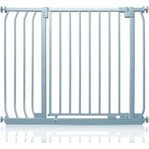 Safetots Elite Sicherheitsschutzgitter, 89cm - 98cm, Mattgrau, Treppenschutzgitter mit Druckmontage, Sicherheitsbarriere, Einfache Installation