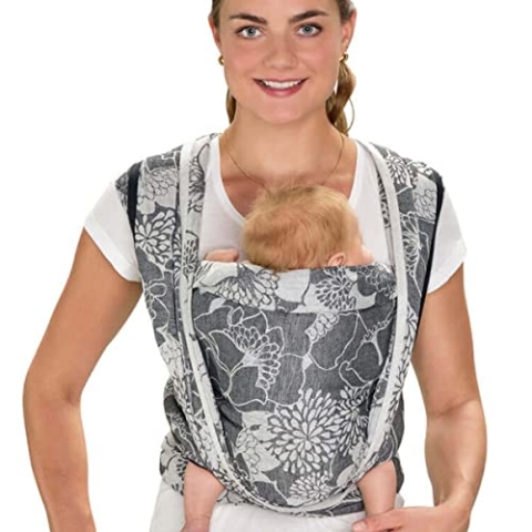 Hoppediz gewebtes Baby-Tragetuch ab Geburt, Baumwolle Leinen Mix, Florenz 5,40 m