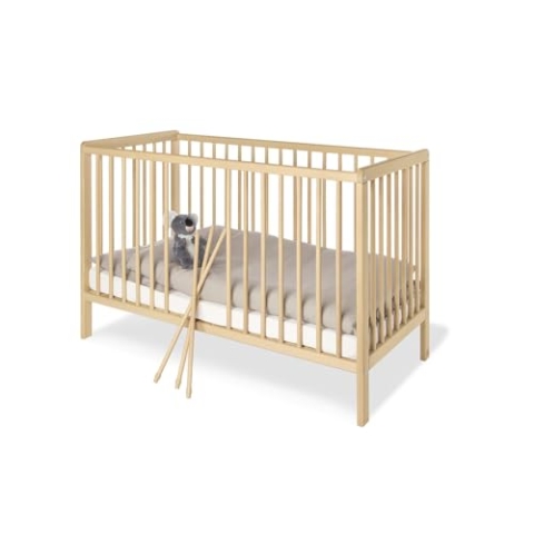 PINOLINO - 111314 - Kinderbett Hanna (120 x 60 cm) - mit 2 Schlupfsprossen, aus vollmassiver Buche, unbehandelt
