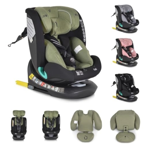 Cangaroo i-Size Kindersitz Quill (40-150cm) Gruppe 0/1/2/3, Isofix, 360° drehbar, Farbe:grün