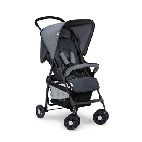 hauck Buggy Sport, Ultra Leicht - nur 5,9 kg, für Kinder bis 15 kg, Klein Zusammenklappbar, Reisebuggy mit Liegefunktion, Extra Großer Korb bis 3 kg (Charcoal/Stone)