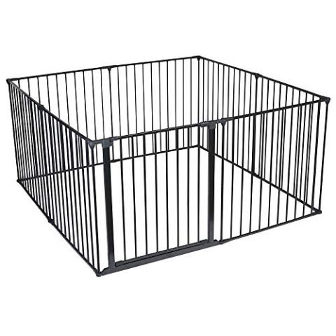 Safetots Premium MehrPanelSpielbereich, 144cm x 144cm, Schwarz, 70cm Hoch, BabySpielplatz, Spielbereich für Kleinkinder, Großer Spielbereich, Einfache Installation