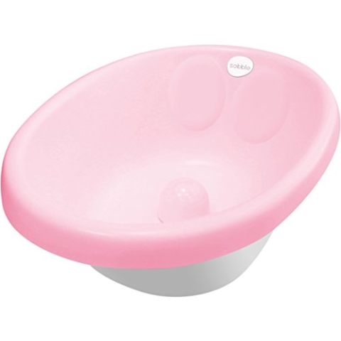 Sobble Pink – Original gepolsterte Baby-Badewanne, sicher und bequem, flexibler, verstellbarer Baby-Sitzstopper, für 0 bis 18 Monate, Isolierung hält Wasser warm, BPA-frei, 4 Farben