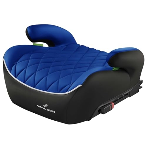 WALSER Premium Kinder Sitzerhöhung Auto ISOFIX, Qualitätssieger Sehr Gut* Kindersitz Auto 125-150 cm, Kindersitzerhöhung Auto Andy neueste Norm ECE R 129 Sitzerhöhung Auto Kindersitz schwarz/blau