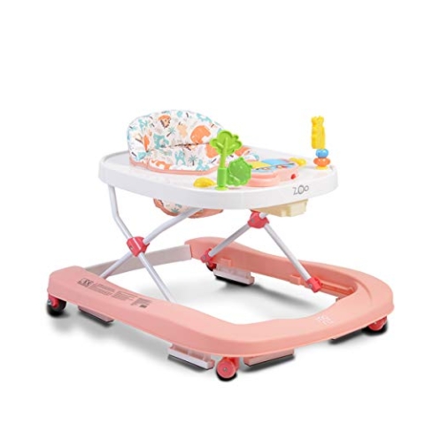 Moni Zoo 2-in-1-Spielcenter, schwenkbare Räder vorne, hohe Rückenlehne, Farbe: Rosa