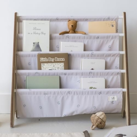 3 Sprouts Kinder Bücherregal aus Holz – Montessori Regal für Kinderzimmer - Heidelbeere Taupe