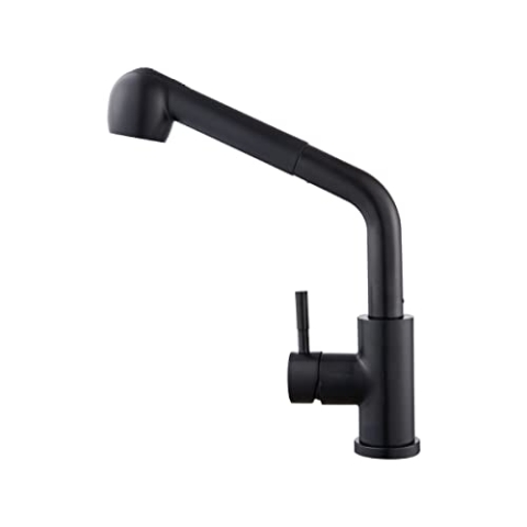 Beyo living Küchenarmatur -Wasserhahn -Küche -Ausziehbare-Dusche- Edelstahl- Einhebelmischer-Matte Schwarz