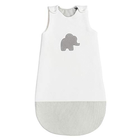 Nattou Ganzjahres-Schlafsack, Gesteppt, 90 cm, Tembo, Weiß/Grau