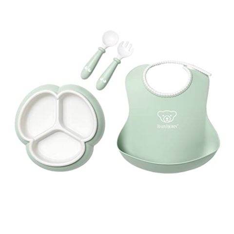 BabyBjörn Kindergeschirr-Set, 4-teilig, Blassgrün