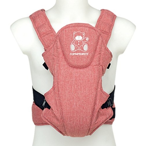 Foppapedretti Babytrage, für Kinder von 3,5 bis 9 kg, rot/Jeans