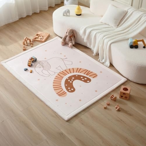 Wolkenweiche Spielmatte Baby 170x120x2,5cm – Kinderzimmer Teppich mit hochwertigem Memory-Schaum – Krabbelmatte Baby mit Rutschfester Unterseite – Krabbeldecke, Kinderteppich, Tatami Matte