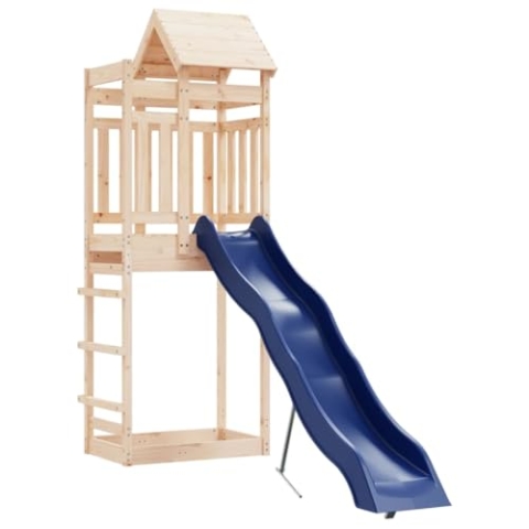 vidaXL Spielturm, Klettergerüst mit Rutsche, Kinder Kletterturm mit Sandkasten, Spiel-Zubehör für Garten, Spielgeräte Spielplatz, Massivholz Kiefer