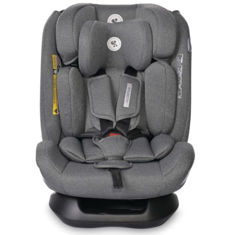 Lorelli Scorpius i-Size Autositz für Kinder von 40-150 cm, Babyschale, Autositz ab Geburt bis 12 Jahre, verstellbare Kopfstütze, 3-Punkt-Sicherheitsgurt, Grau