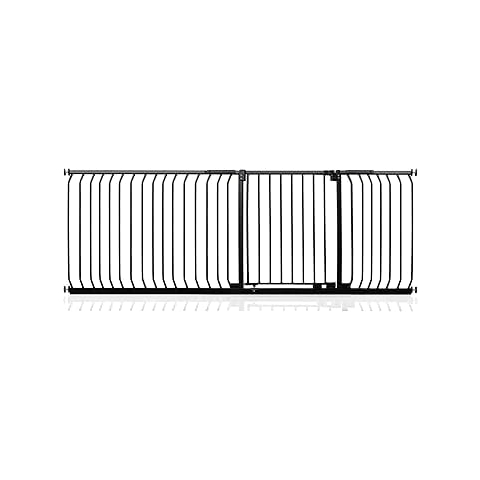 Safetots Elite Sicherheitsschutzgitter, 207cm - 216cm, Mattschwarz, Treppenschutzgitter mit Druckmontage, Sicherheitsbarriere, Einfache Installation