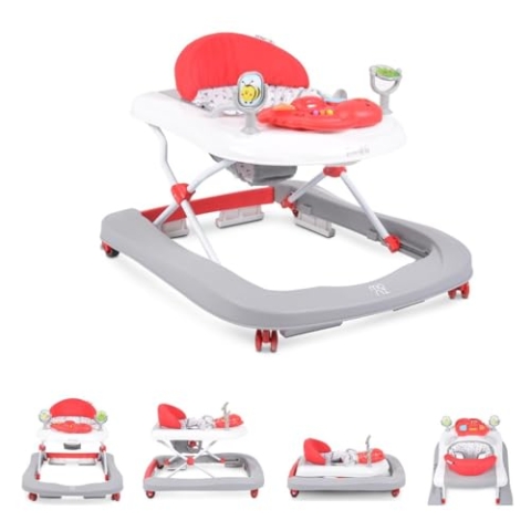 Cangaroo Ramble Lauflernhilfe und Lauflernwagen 2-in1 mit Spielecenter für Babys ab 6 Monate, rot 4002