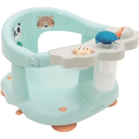 Badewannensitz - Unisex Türkis - Ergonomisch und sicher - Mit Stange zur einfachen Positionierung des Babys - Mit Saugnäpfen zur Fixierung| Menta