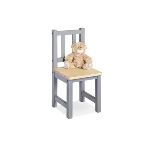 Pinolino Kinderstuhl Fenna für Kinderzimmer, grau/Natur, normal
