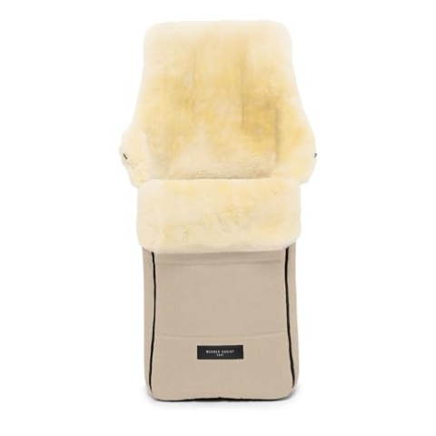 WERNER CHRIST BABY, Lammfell-Fußsack AROSA – warme Buggy, Kinderwagen-Fußsack (Kinder ab 6 bis 36 Monate), medizinisches Fell, in Cloud (beige)